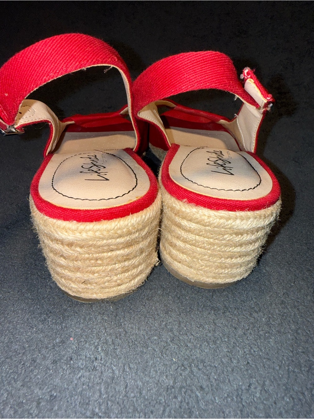 LifeStride Socialite Women's Red Espadrille small wedge Slingbacks size 11 - Picture 3 of 8